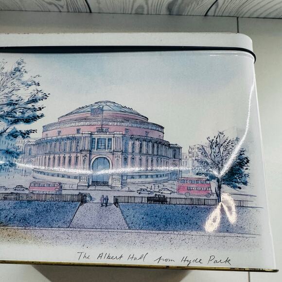 Vintage 1985 Crabtree and Evelyn Octagon Tin Farm Horse Chicken Tall Round - Picture 6 of 9